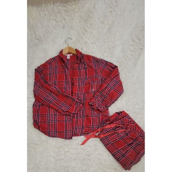 Victorias Secret Red Plaid Pajama Set L/XL - Picture 7 of 11